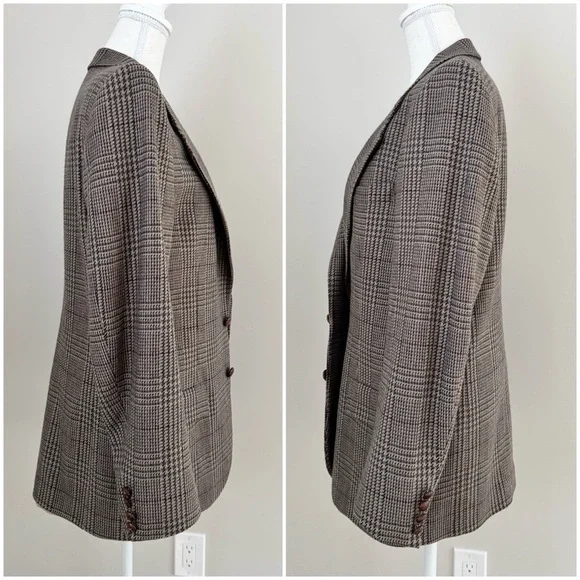 Vintage Valentino Uomo Plaid Tweed Wool
Sports Coat Blazer Jacket Houndstooth 38 - Picture 3 of 16